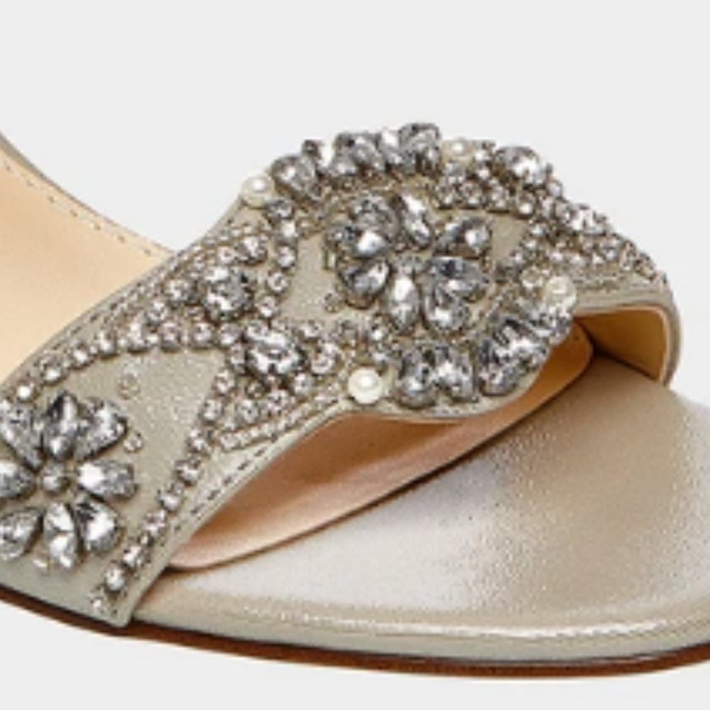 Betsey Johnson Mel Chunky Heel Sandals in Silver - Picture 3 of 8
